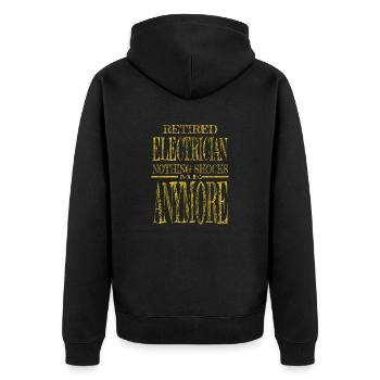 electricity electronic joke awesome engineer craft - Unisex Premium Bio Zip Hoodie - Schwarz - Hinten - Nico (187cm)
