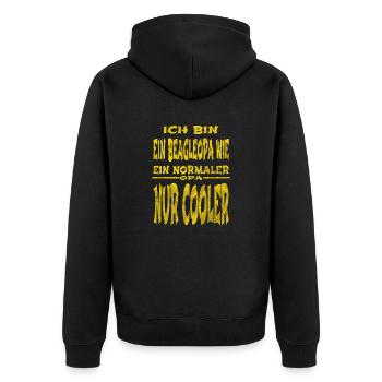 statement doggie geburtstagsgeschenkidee hund cool - Unisex Premium Bio Zip Hoodie - Schwarz - Hinten - Nico (187cm)