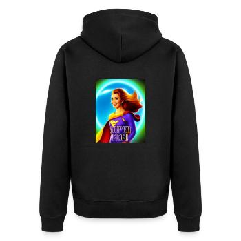 Super maman! - Veste à capuche bio Premium Unisexe - noir - Dos - Nico (187cm)