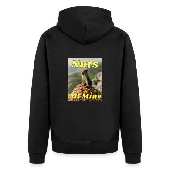 Nuts All Mine - Unisex Premium Organic Zip Hoodie - black - Back - Nico (187cm)