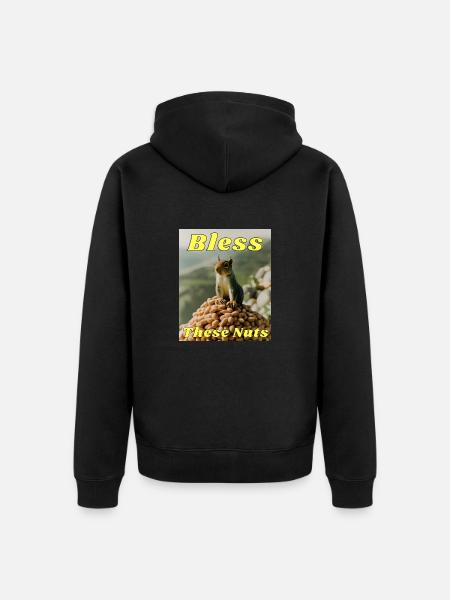 Bless These Nuts - Unisex Premium Organic Zip Hoodie - black