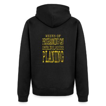 health informatics specialist tshirts programming - Unisex Premium Bio Zip Hoodie - Schwarz - Hinten - Nico (187cm)