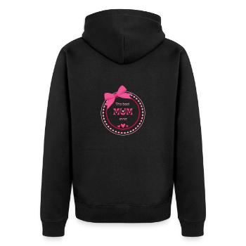 Best Mum EVER Beste Mama Pink Rosa Schleife - Unisex Premium Bio Zip Hoodie - Schwarz - Hinten - Nico (187cm)