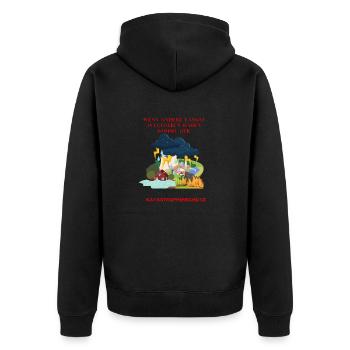 Wenn Andere längst aufgeben - Unisex Premium Bio Zip Hoodie - Schwarz - Hinten - Nico (187cm)