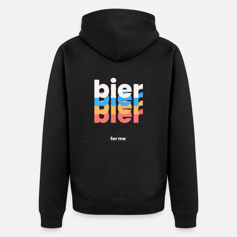 Bier for me - Unisex Premium Bio Zip Hoodie - Schwarz