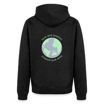 Aimer et protéger la planète Terre Cadeau climatique - Veste à capuche bio Premium Unisexe - noir - Dos - Nico (187cm)