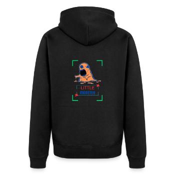 Little Monster - Unisex Premium Bio Zip Hoodie - Schwarz - Hinten - Nico (187cm)