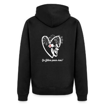 Série spéciale Fête Nationale Ça Glâne pour Moi - Veste à capuche bio Premium Unisexe - noir - Dos - Nico (187cm)