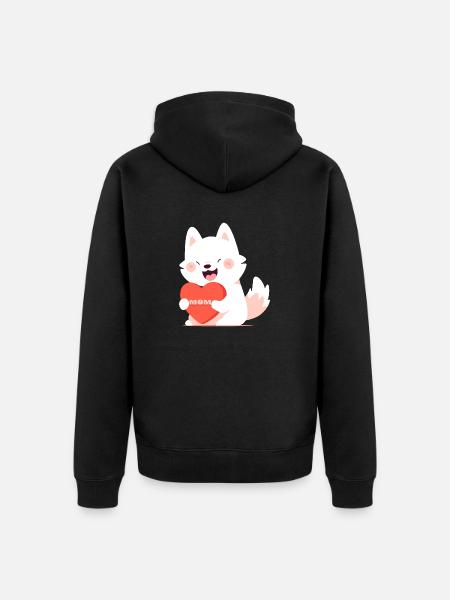 Chien aimant sa mère - Veste à capuche bio Premium Unisexe - noir