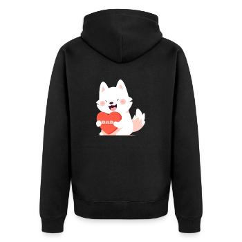 Chien aimant son père - Veste à capuche bio Premium Unisexe - noir - Dos - Nico (187cm)
