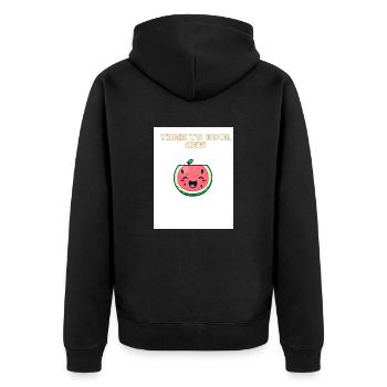 Kawaii watermelon - Unisex Premium Organic Zip Hoodie - black - Back - Nico (187cm)