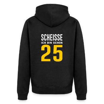 25. Geburtstag Geschenk Spruch - Unisex Premium Bio Zip Hoodie - Schwarz - Hinten - Nico (187cm)