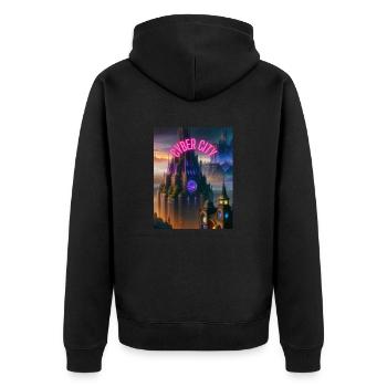 CYBER-CITÉ - Veste à capuche bio Premium Unisexe - noir - Dos - Nico (187cm)