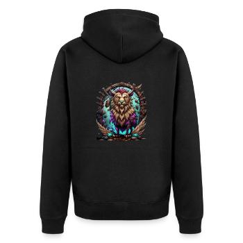 Graffiti Monster - Unisex Premium Bio Zip Hoodie - Schwarz - Hinten - Nico (187cm)