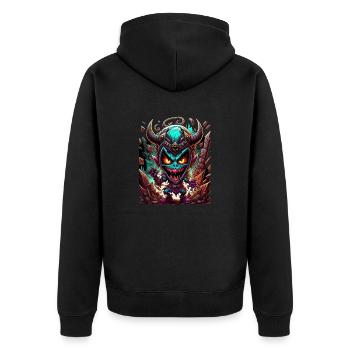Graffiti Monster - Unisex Premium Bio Zip Hoodie - Schwarz - Hinten - Nico (187cm)