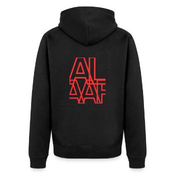 Alaaf Stlye - Unisex Premium Bio Zip Hoodie - Schwarz - Hinten - Nico (187cm)