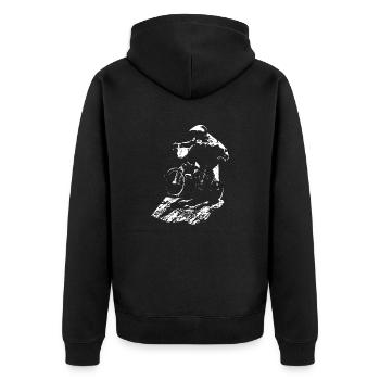 BMX - Unisex Premium Bio Zip Hoodie - Schwarz - Hinten - Nico (187cm)
