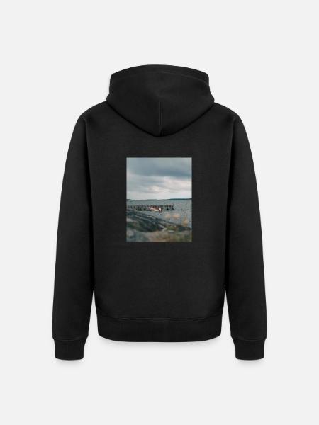 ocean - Unisex Premium Organic Zip Hoodie - black