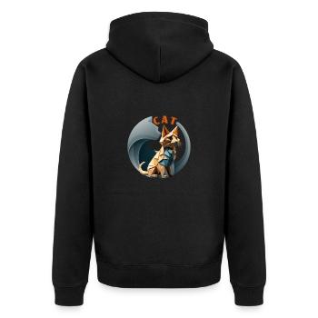 chat origami - Veste à capuche bio Premium Unisexe - noir - Dos - Nico (187cm)