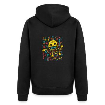 La foulée colorée de maman - Veste à capuche bio Premium Unisexe - noir - Dos - Nico (187cm)