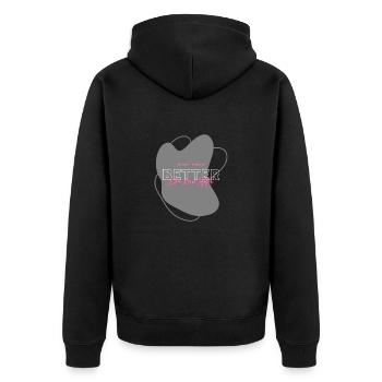 Tout va mieux quand on est ensemble - Veste à capuche bio Premium Unisexe - noir - Dos - Nico (187cm)