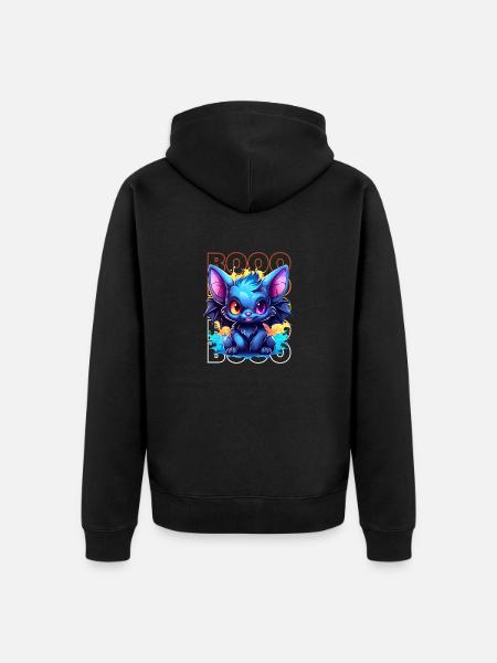Chibi Soar & Booo! Nightflyer Fledermaus-T-Shirt! - Unisex Premium Bio Zip Hoodie - Schwarz