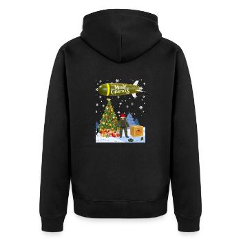 EOD Christmas - Unisex Premium Organic Zip Hoodie - black - Back - Nico (187cm)