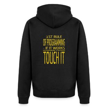 pc computer science funny sayings cool gift jokes - Unisex Premium Bio Zip Hoodie - Schwarz - Hinten - Nico (187cm)