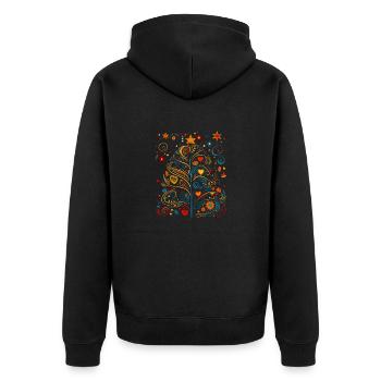 Saisonale Pracht! Lebendiger Pop-Art-Weihnachtsbaum - Unisex Premium Bio Zip Hoodie - Schwarz - Hinten - Nico (187cm)