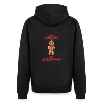 Gingerbread design: Don´t crack for Christmas - Unisex Premium Organic Zip Hoodie - black - Back - Nico (187cm)