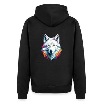 Loup blanc - Veste à capuche bio Premium Unisexe - noir - Dos - Nico (187cm)