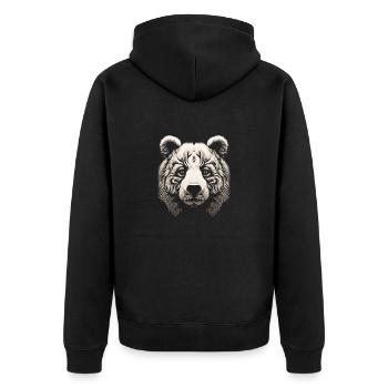 Toile abstraite d’ours Op Art - une nature sauvage moderne - Veste à capuche bio Premium Unisexe - noir - Dos - Nico (187cm)