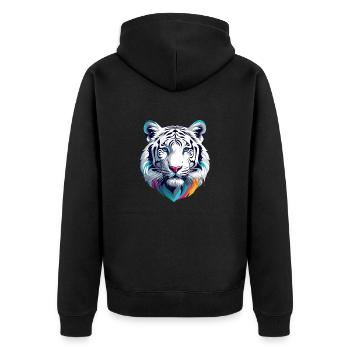 Tigre blanc - Veste à capuche bio Premium Unisexe - noir - Dos - Nico (187cm)