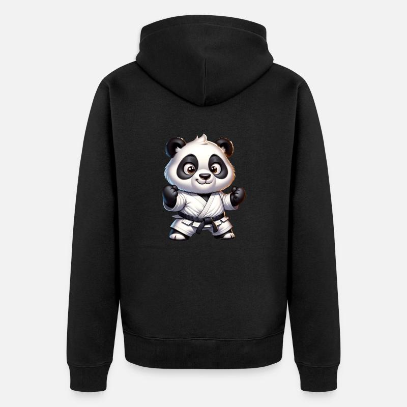Karaté Panda - Veste à capuche bio Premium Unisexe - noir