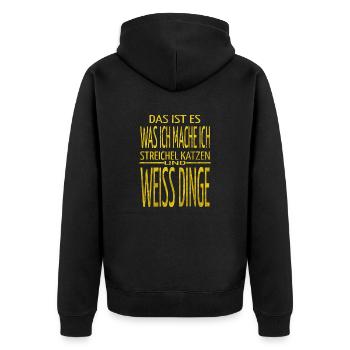 säugetier lustig tier geburtstagsgeschenk - Unisex Premium Bio Zip Hoodie - Schwarz - Hinten - Nico (187cm)