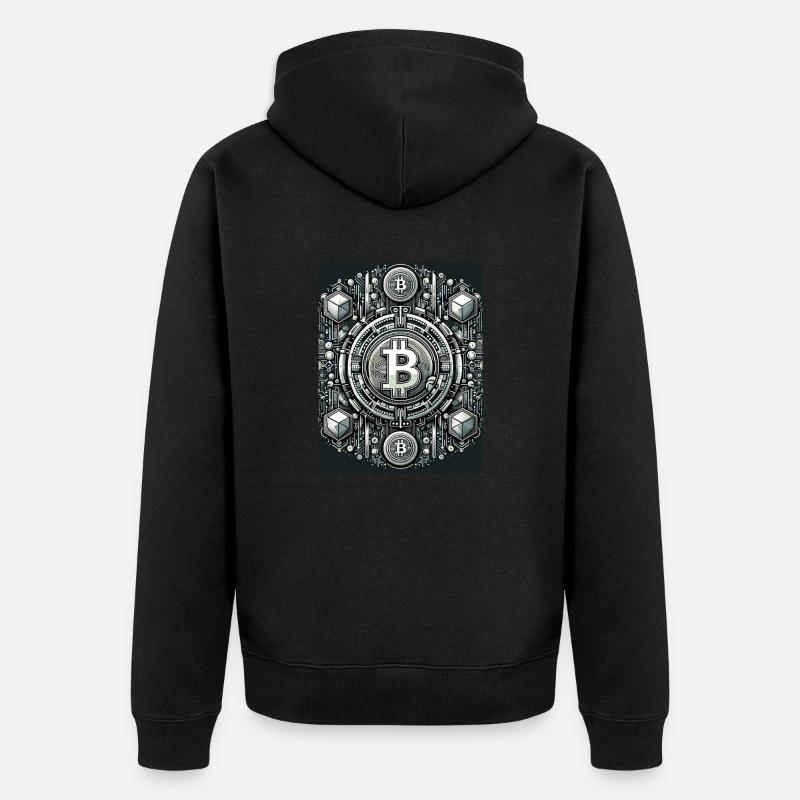 Crypto Frontier: Digital Evolution - Unisex Premium Bio Zip Hoodie - Schwarz