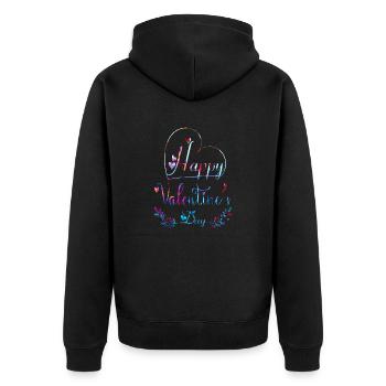Aimez-moi la Saint-Valentin Joyeux Valentin Saint-Valentin - Veste à capuche bio Premium Unisexe - noir - Dos - Nico (187cm)