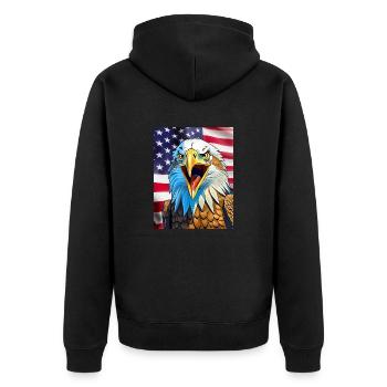 Adler - Unisex Premium Bio Zip Hoodie - Schwarz - Hinten - Nico (187cm)