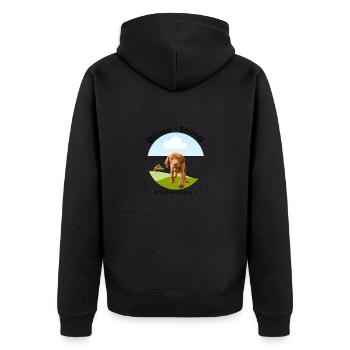 Dog Shirt, Dog Walk, Vizsla, Trending, Modern, Dog - Unisex Premium Organic Zip Hoodie - black - Back - Nico (187cm)