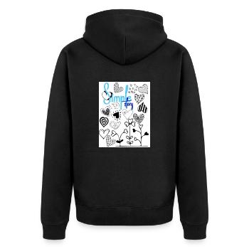 Einfache Geschichte. - Unisex Premium Bio Zip Hoodie - Schwarz - Hinten - Nico (187cm)