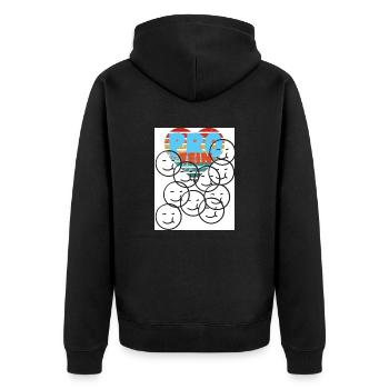 Protein. Protein. - Unisex Premium Bio Zip Hoodie - Schwarz - Hinten - Nico (187cm)