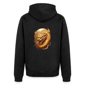 Dragon d’or - Veste à capuche bio Premium Unisexe - noir - Dos - Nico (187cm)