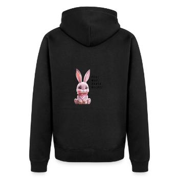 Heute nicht! - Unisex Premium Bio Zip Hoodie - Schwarz - Hinten - Nico (187cm)