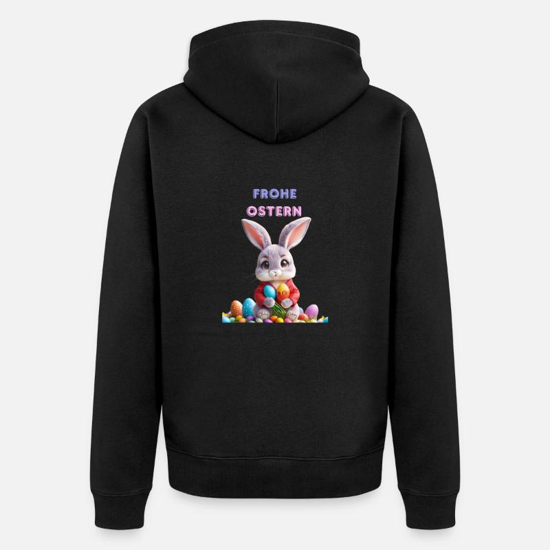 Joyeuses Pâques - Veste à capuche bio Premium Unisexe - noir