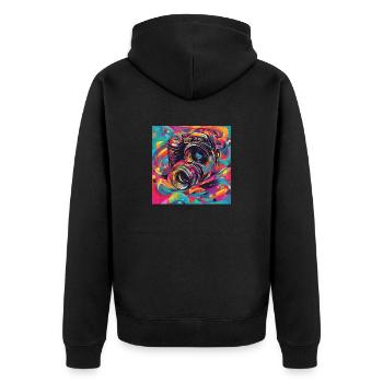 Appareil photo coloré - Veste à capuche bio Premium Unisexe - noir - Dos - Nico (187cm)