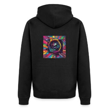 Appareil photo coloré - Veste à capuche bio Premium Unisexe - noir - Dos - Nico (187cm)
