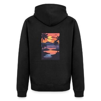 L’été dans le Sud - Veste à capuche bio Premium Unisexe - noir - Dos - Nico (187cm)