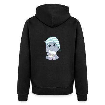 Éléphant endormi - Veste à capuche bio Premium Unisexe - noir - Dos - Nico (187cm)
