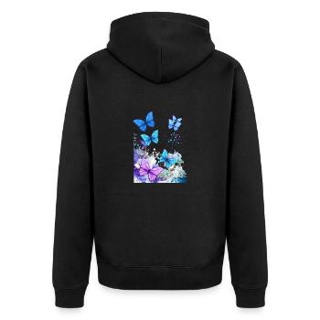 Papillons - Veste à capuche bio Premium Unisexe - noir - Dos - Nico (187cm)