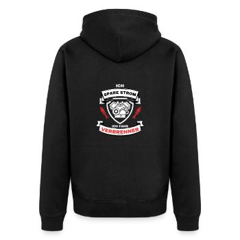 I Save Electricity I Drive Combustion Car T-Shirt - Unisex Premium Organic Zip Hoodie - black - Back - Nico (187cm)